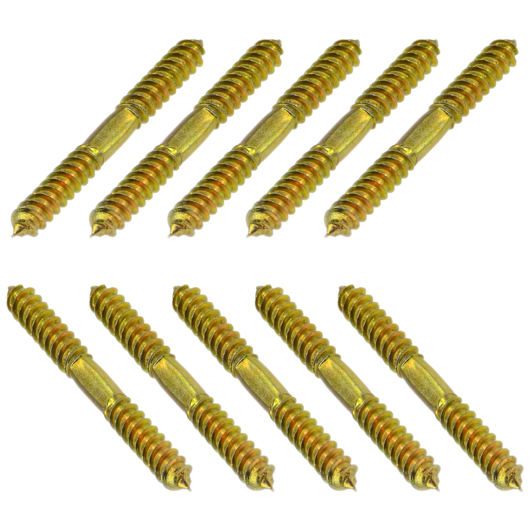 10 PCS 8 * 80mm Double Ended Screws,Double Pointed Head Self Tapping Screws, Double Head Wood to Wood Screws