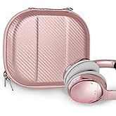 Geekria NOVA Headphones Case Compatible with Bose QC Ultra II, QC Ultra, QC45, QC 35 II, QC25, QCSE, Replacement Hard Shell Travel Carrying Bag with Cable Storage (Rose Gold)
