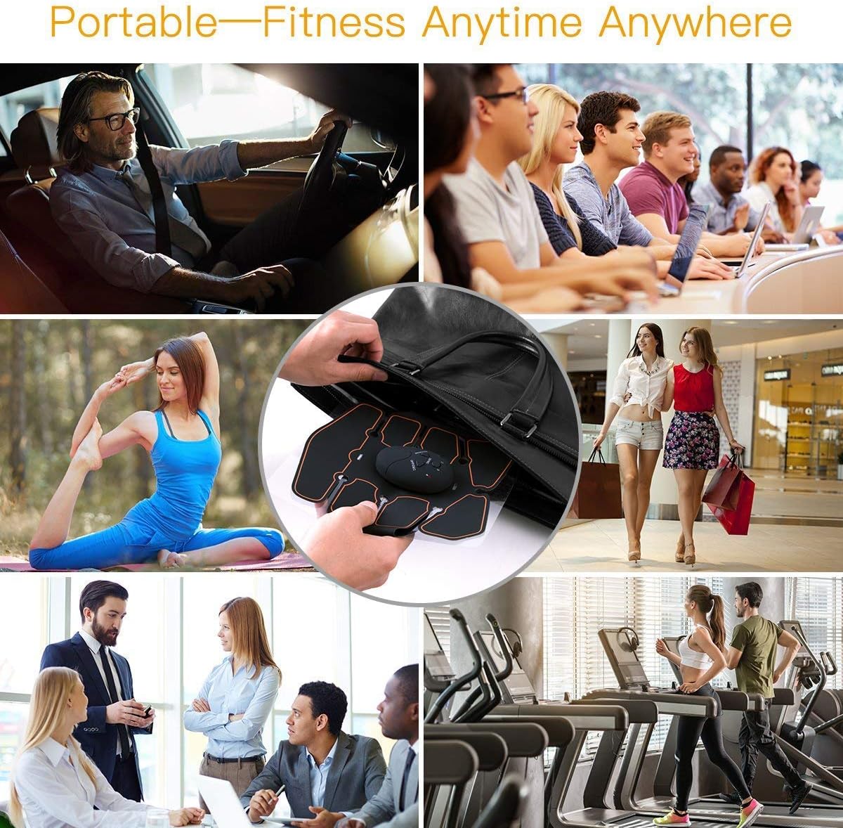 Abs Stimulator, Muscle Toner - Abs Stimulating Belt- Abdominal Toner- Training Device for Muscles- Wireless Portable to-Go Gym Device- Muscle Sculpting at Home- Fitness Equipment for at-Home Workouts : Sports & Outdoors