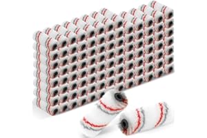 Nuogo 150 Pcs 4 Inch Mini Paint Roller Cover 1/2" Nap Small Microfiber Roller Covers Home Repair Tools House Household Supplies Kit(Red, Black)