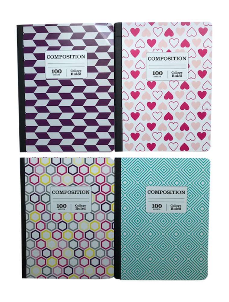 Pen+Gear Composition Notebooks 4 Pack, College Ruled, 4