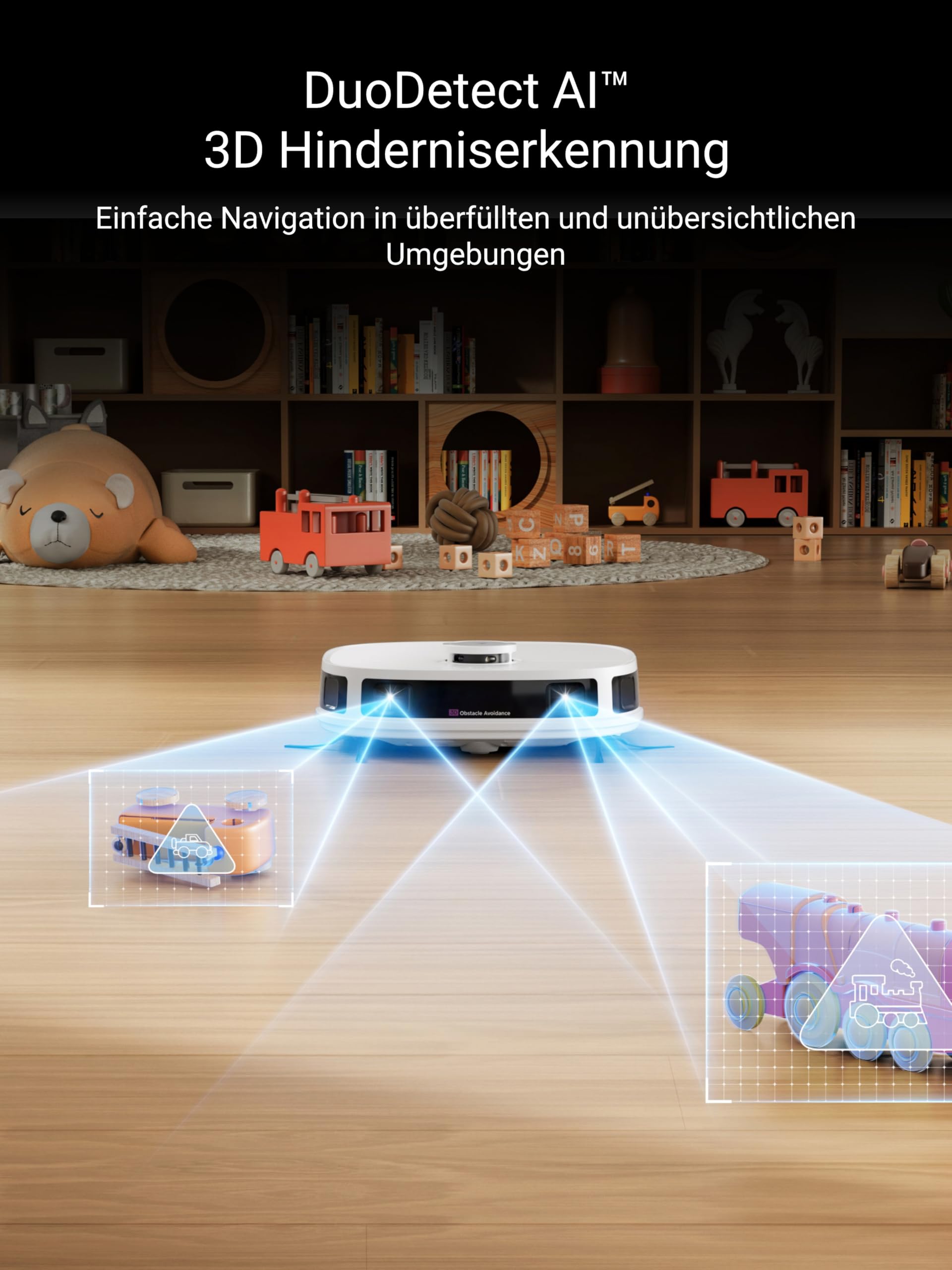 Eureka J12 Ultra Roboterstaubsauger mit Wischfunktion (Selbstentleerung, Wasch- und Trocknung), 5000Pa Saugkraft, Rotierende Wischfunktion, Dual-LiDAR Navigation, 3D KI-Hindernisvermeidung 2