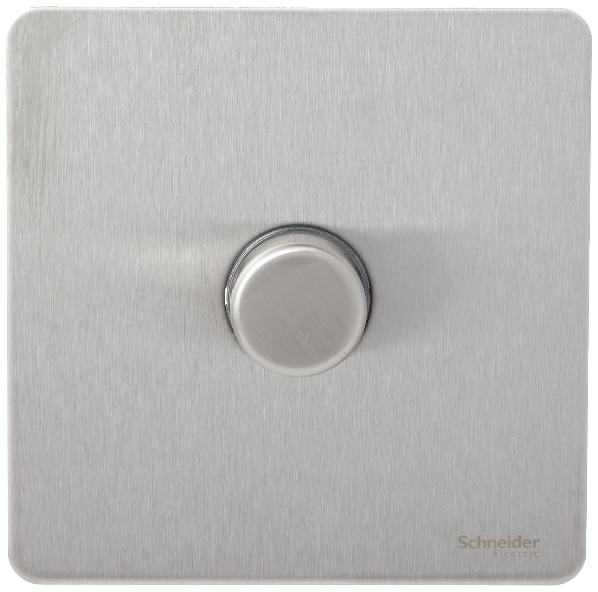 Schneider Electric Ultimate Screwless Flat Plate - Single 2 Way LED Dimmer Light Switch, 100 W/VA, GU6412LMSS, Stainless Steel — image 1