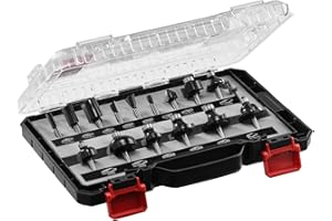 15pcs General Purpose Router Bit Set with Interlocking Case