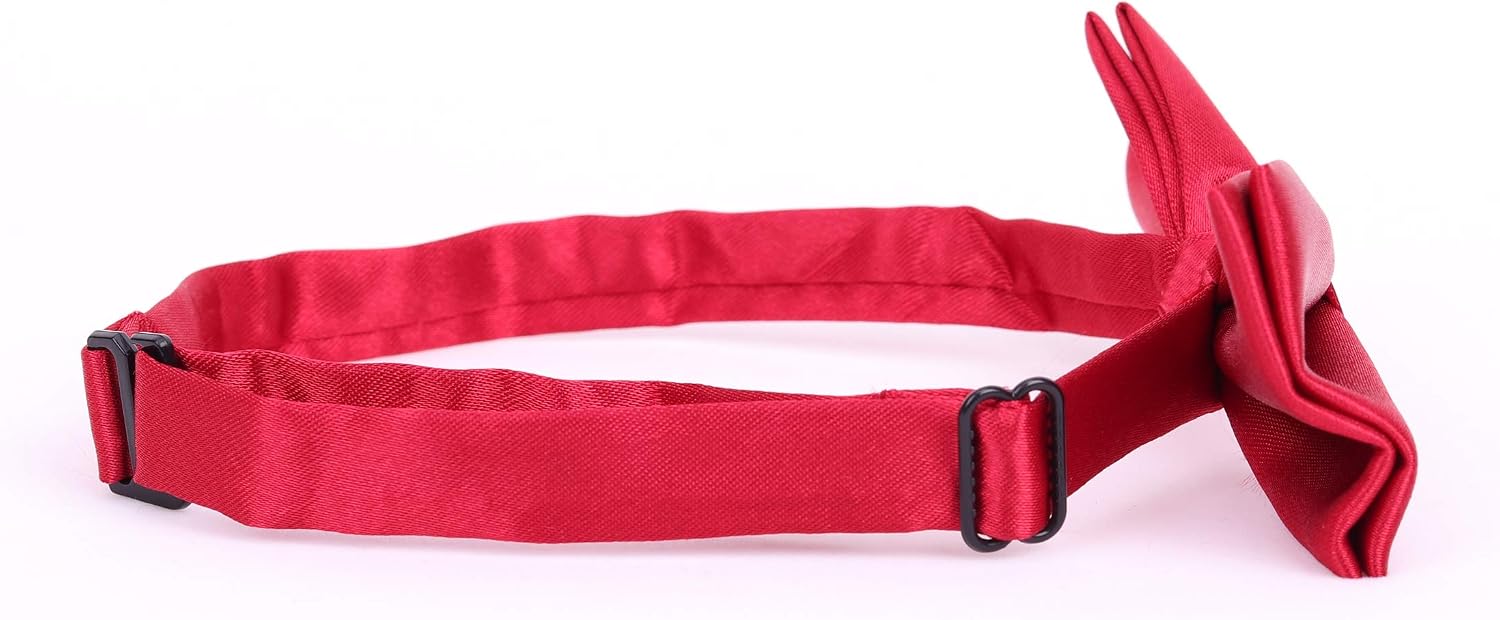 WANYING Baby Kids Braces Bow Tie Set for 1-5 Years Boys Girls 3 Black Clips Y-Back 2.5cm Elastic Suspenders for Children Toddler - Red - Image 4