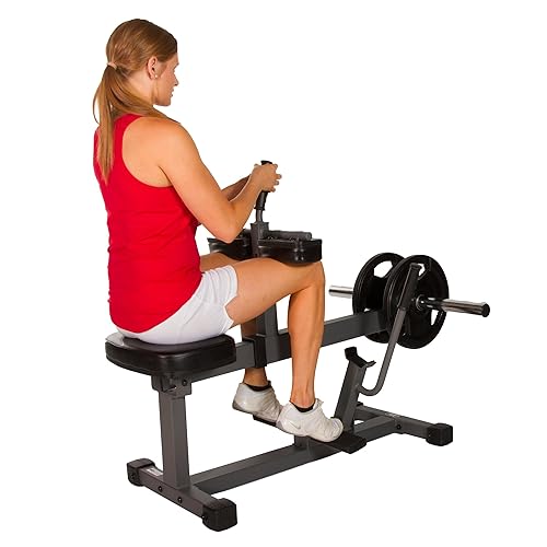 XMARK 11-Gauge Seated Calf Raise with Height Adjustable Swiveling