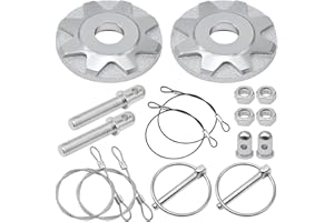 UOIENRT Aluminum Alloy Hood Pin Kit, Car Racing Lock for Universal Plate (Silver)