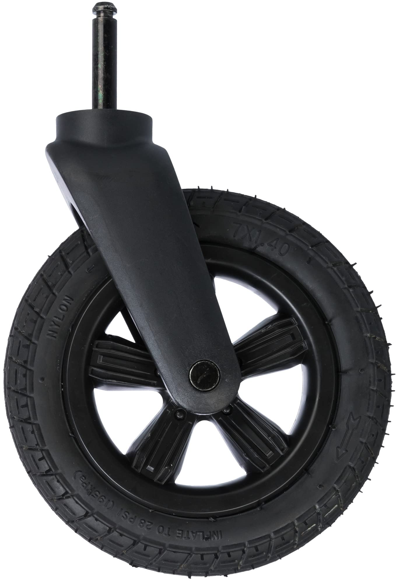 TRIXIE Buggy Front Wheel for Bicycle Trailers (12794/12796/12798) – Quick-click function – 360° joint – Rubber tyres – 12795