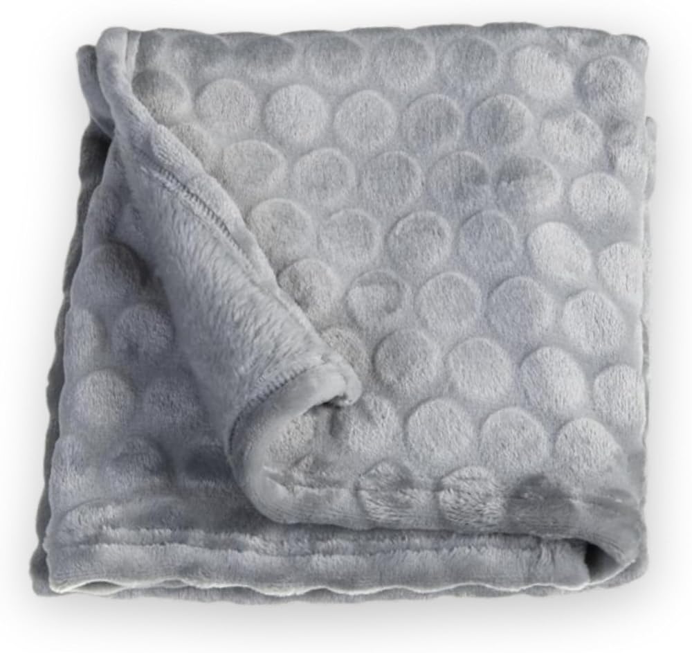 Clair de Lune Marshmallow Soft Baby Blanket 90 x 70 cm Grey