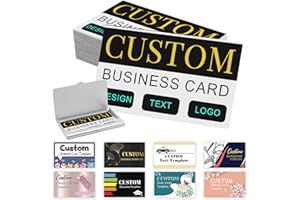 Custom Business Cards Customize Personalized Printable with Logo Picture for Small Business Women Men Waterproof Front and Ba