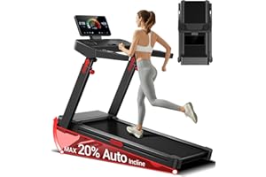 UMAY Fitness Treadmill with Auto Incline, Foldable Compact Treadmills for Home with Pulse Sensors, Max 300/400 LBS Capacity, 3.0/3.5HP Quiet Brushless, Max 8.7 MPH