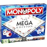 Winning Moves Mega Monopoly Board Game, 12 Extra Spaces Including Downing Street, Saville Row and Knightsbridge, Invest in Skyscrapers, for Ages 8 Plus