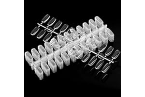 Vnjaoi 360PCS Flat Square Nail Tips for Nail Color Display Book, Color Display Chart Nail Display Card for Colorful Nail Polish DIY Training Practicing Displaying (Transparent)