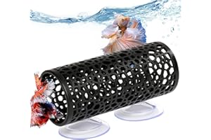 Abizoo Betta Fish Toys - Betta Tunnel Black, Small Hole Hollow Cave, Safer for Small Fish & Shrimp, Aquarium Decor & Hideout Tube