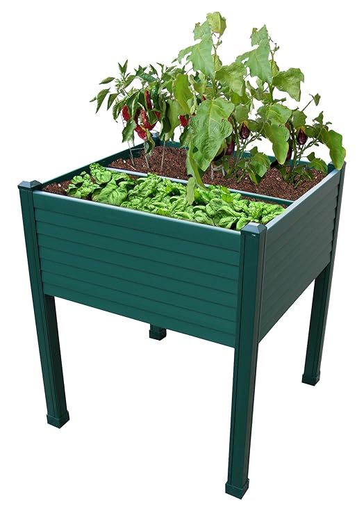 Huerto en P.V.C 60x60x75 cm.color: verde 2: Amazon.es: Hogar