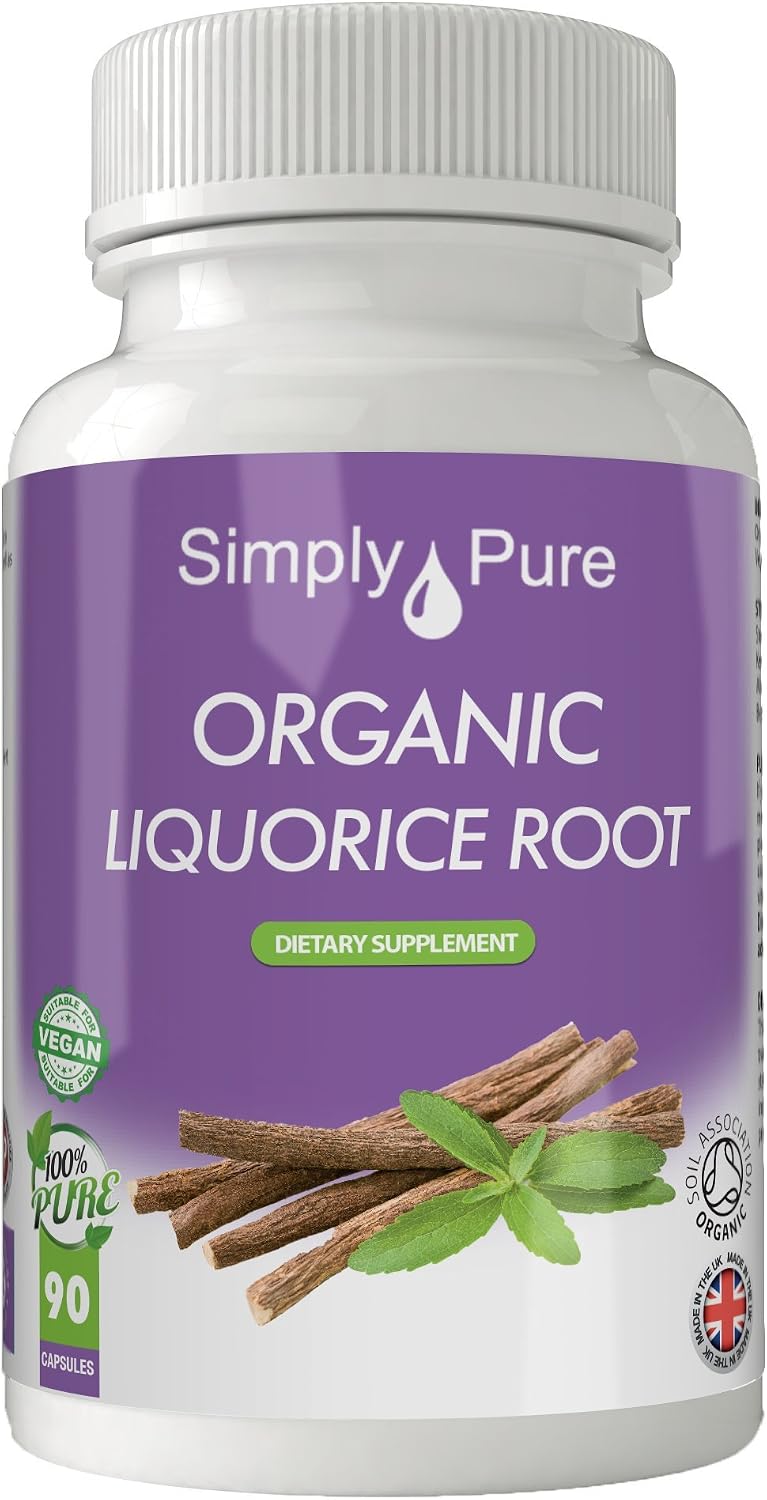 Simply Pure Organic Liquorice Root for Digestive Health, 90 count (Pack of 1)