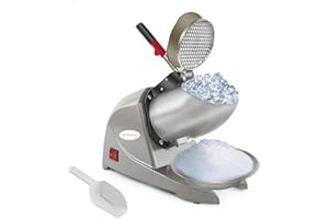 KOFOHON Ice Crusher Machine,Electric Ice Shaver Halo Halo for Home&Commercial,Shaved Ice Machine with Dual Steel Blades&Doubl