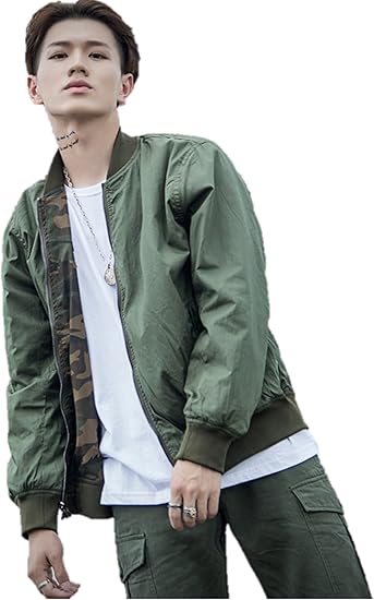 Amazon メンズ アウター ジャケット Ma 1 スタジャン ジャンパー 迷彩 カモフラージュ ミリタリー リバーシブル K Xl コート ジャケット 通販