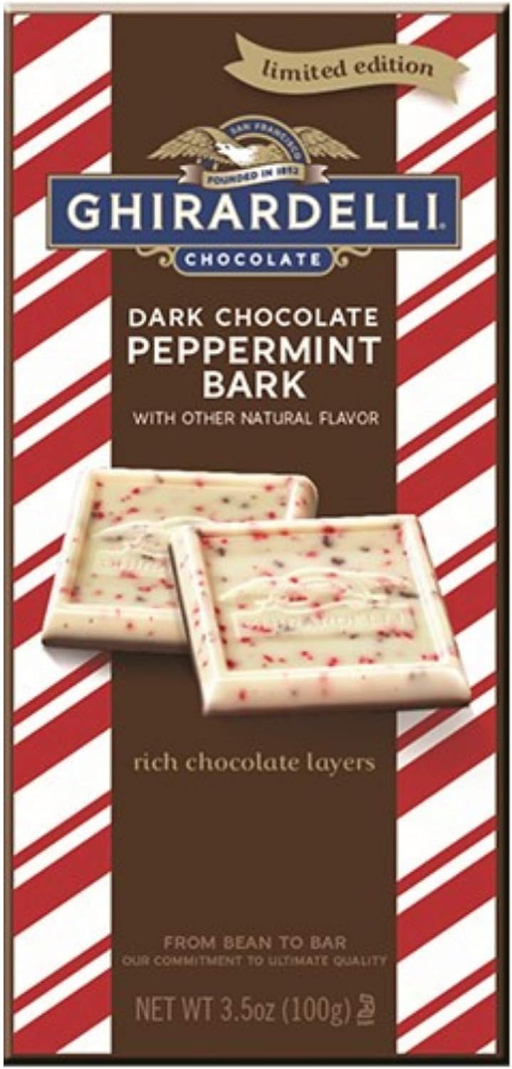 Ghirardelli Peppermint Bark Dark Chocolate Bar 3 5 Oz 4 Count Amazon Ca Grocery