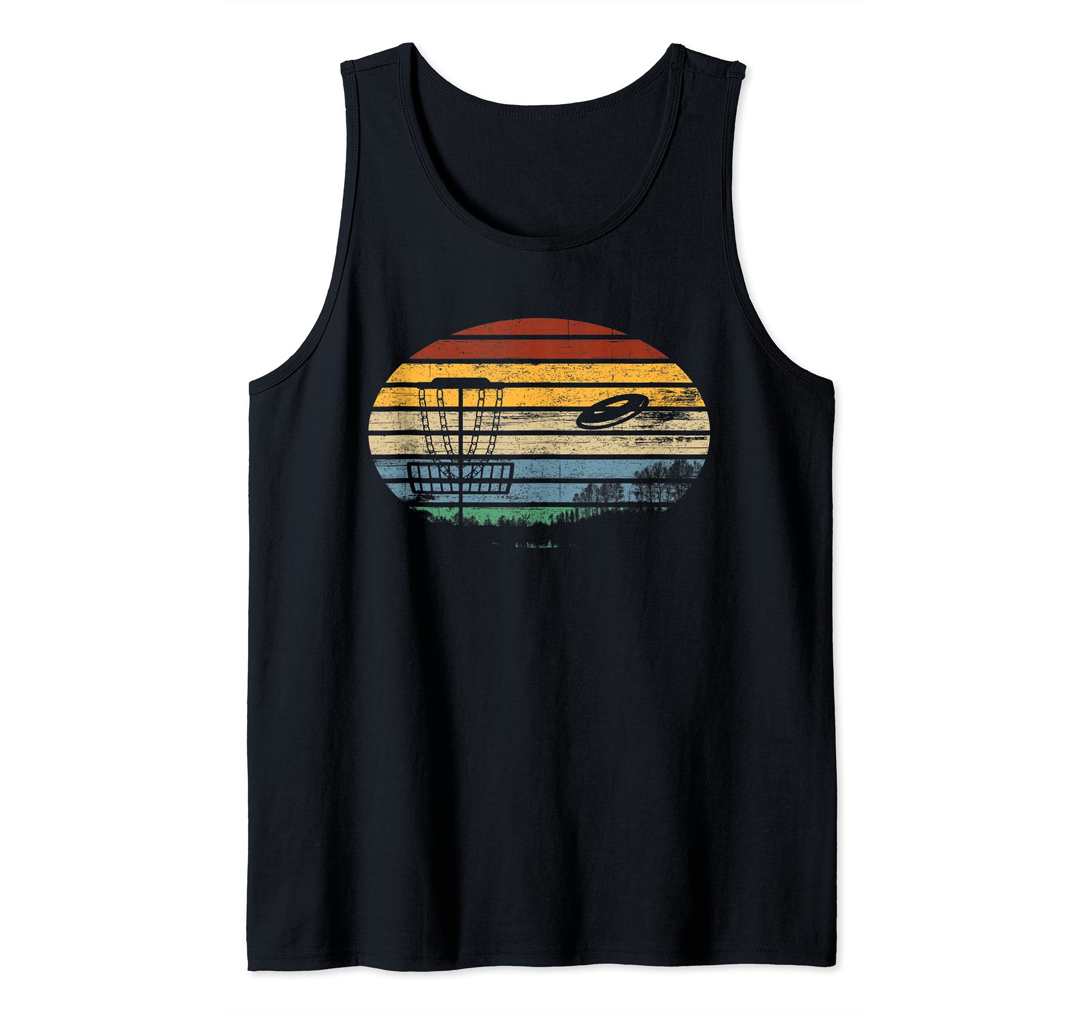 Disc Golf Frisbee Funny Vintage Retro Sport Basket Tree Tank Top