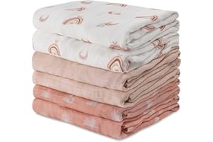 GLLQUEN BABY Receiving Blanket Boy Cotton Muslin Swaddle Blankets Girl Newborn Squares Breathable & Soft Thin Baby Blankets C