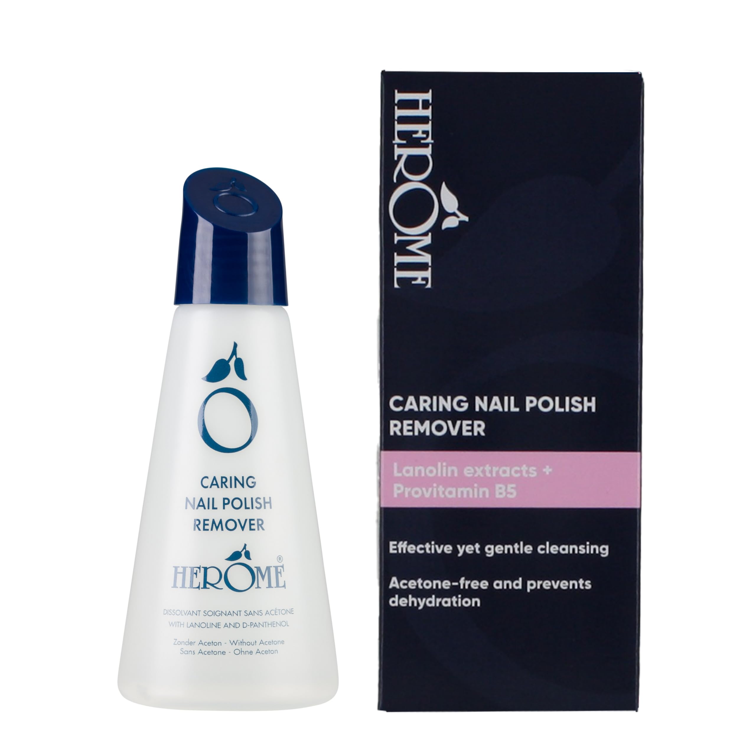 Herome - Nail Polish Remover 120ml | Acetone Free, Suitable for Acrylic Nails, Natural Nails, Hydrating Formula, Mild and Gentle Nail Varnish Remover