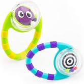 Sassy Flip &amp; Grip Rattle | Value 2 Pack | Developmental Toy with Rattle Beads | Spinning Discs with Mirror | For Ages 3 Months and Up