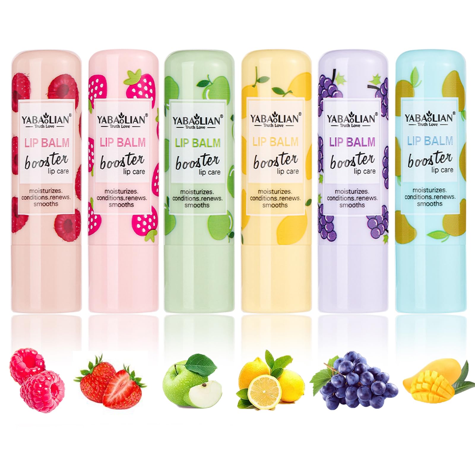 Holzsammlung Lip Balm Set,6pcs Lip Balm Tinted,Long Lasting Moisturizer Lip Gloss Temperature Color Change Fruit-Flavored Lipstick#06