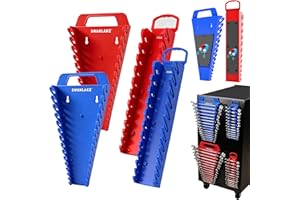 SWANLAKE GARDEN TOOLS SWANLAKE 4-Pack Magnetic Wrench Organizer Toolbox Holder, 2PCS 15-Slot and 2PCS 12-Slot Wrench Organizers, SAE & Metric Ratchet Holders for Tool Box