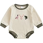 KKCVMOMOQ Baby Boy Hunting Outfit Newborn Daddys Hunting Buddy Mallard Duck Sweatshirt Bubble Romper Onesie Baby Fall Clothes (Khaki, 0-3 Months)