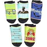 Scooby-Doo Socks Adult Mystery Machine Ruh-Roh Zoinks! 5 Pack Mix and Match Ankle Socks