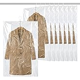 Ptwola 8 Pack Hanging Vacuum Sealer Storage Bags Reusable Space Saver Compressed Bags Closet Organizer Moving Travel Supplies for Clothes Coats Suits Dress Jackets Bedding Comforters Blankets