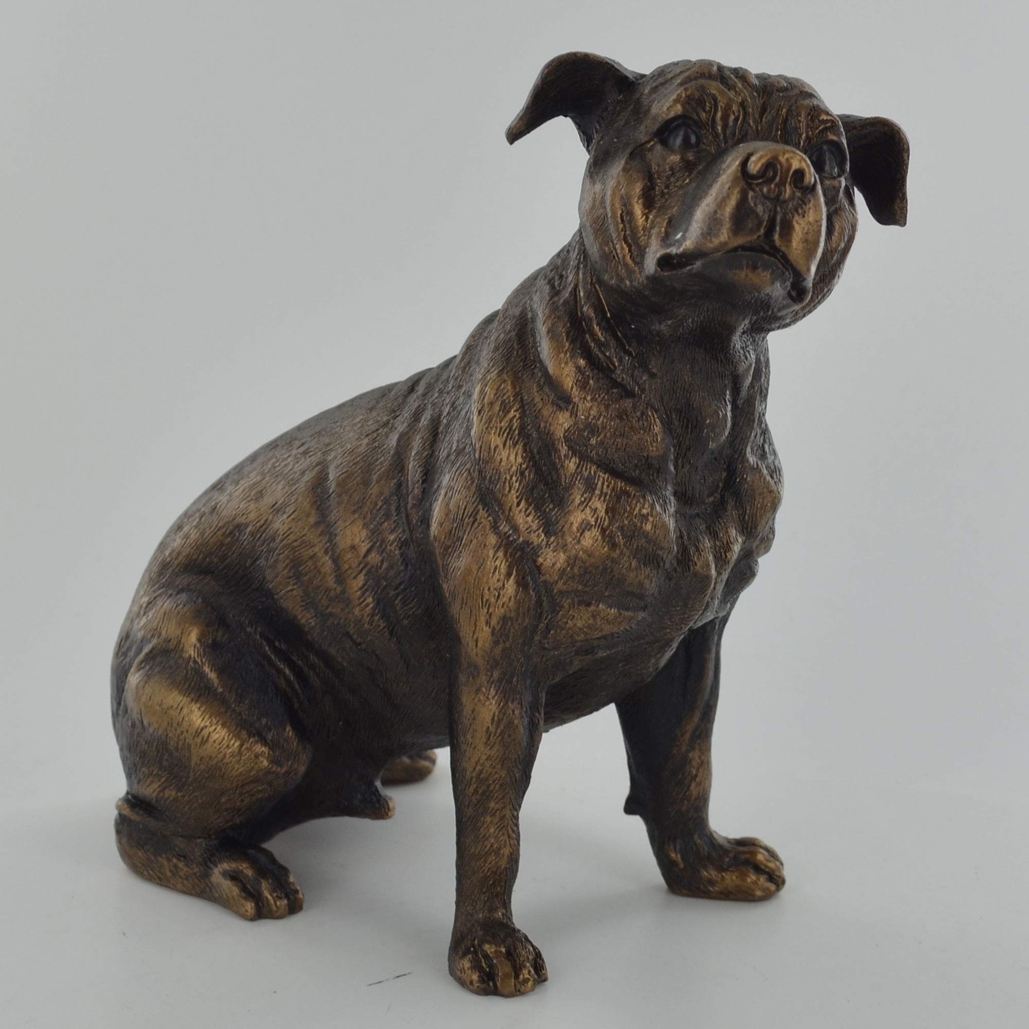 Fiesta Studios Staffordshire Bull Terrier Bronze Effect Statue Home Decor Pet Gift Ideas H15cm
