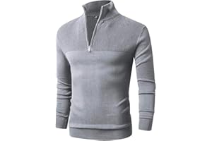 LTIFONE Men Sweaters, Quarter Zip Pullover for Men, Polo Slim Fit Mens Clothe Business Casual Long Sleeve Turtleneck Sweater