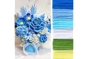 URSDIART 500pcs Blue Pipe Cleaners for Flowers,6 Assorted Colors Pipe Cleaners Crafts, Bulk Pipe Cleaners Fuzzy Sticks Chenille Stems for Art and Craft Projects Creative Gift Party Decorations