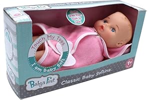 Baby's First 11" Bathtime Baby Softina with Pink Bath Towel and Feel So Real Skin - Safe for Children 1 Year & Up