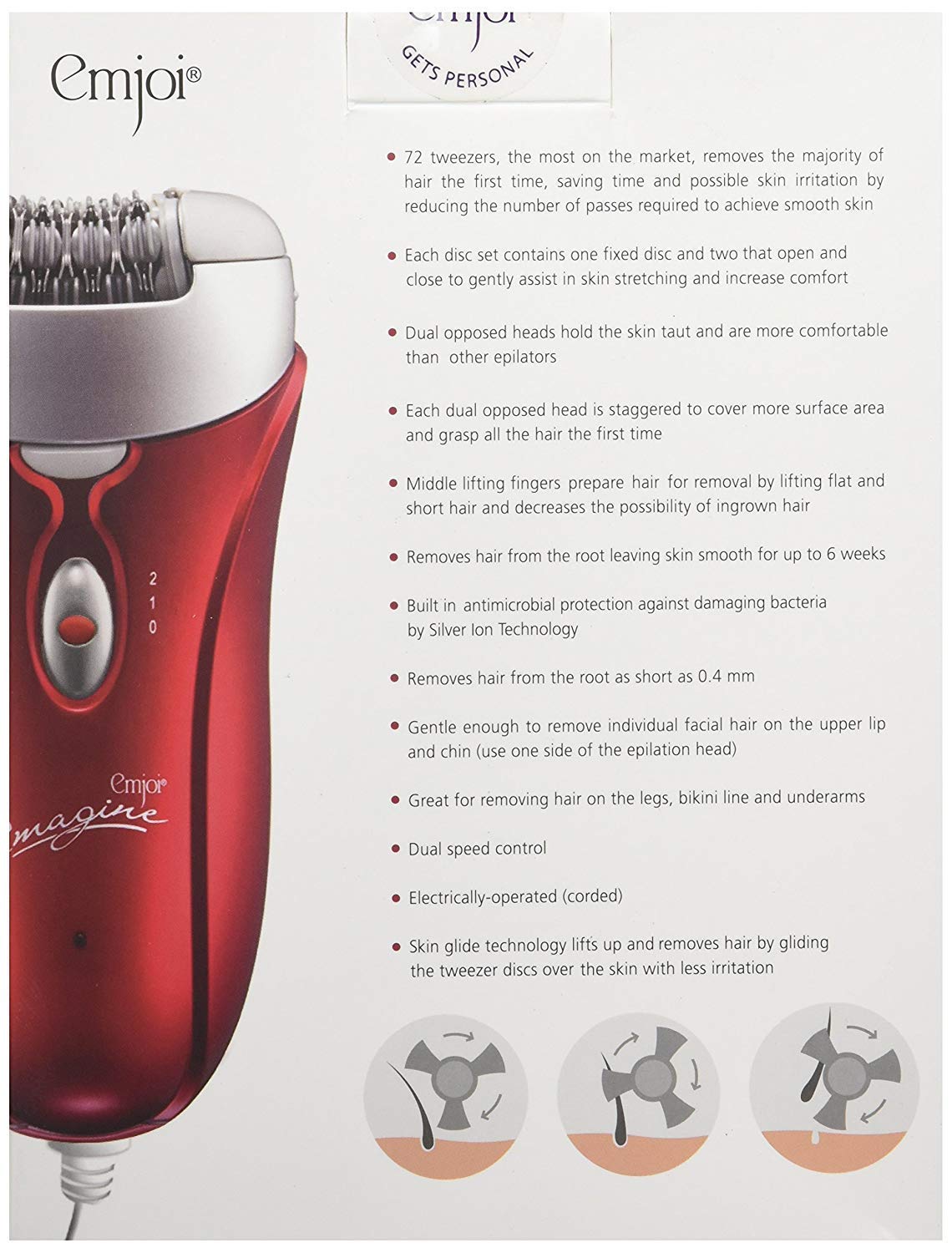 Emjoi AP18 Emagine Dual Opposed 72 Tweezer Head Epilator Buy Online