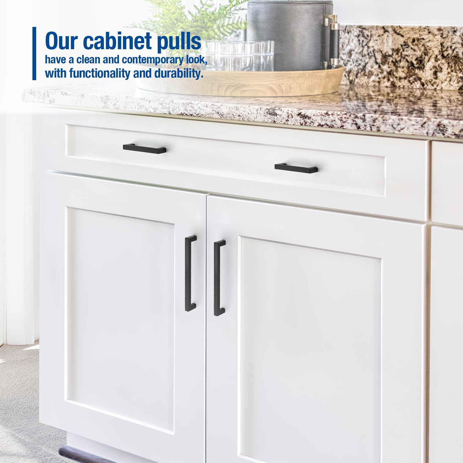 JOY DECOR 4 Pack Cabinet Handles, Black Cabinet