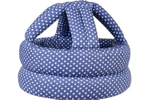 TORASO Baby Helmet, Baby Infant Head Helmet for Crawling, Head Cushion Bumper Bonnet, Soft Headguard for Toddler Learning to Walk, Blue Dots (1)