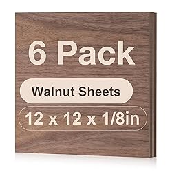 Rowood 6 Pack Walnut Plywood 1/8,12x12x1/8inch,3mm