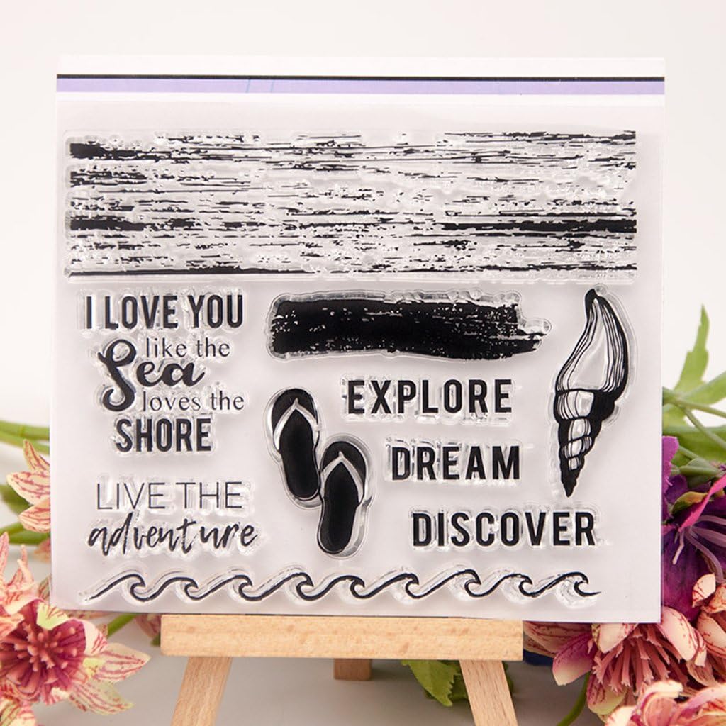 Clear Silicone Rubber Sealant qiman Stamp of Sea For DIY Photo Album Scrapbooking Card Decor