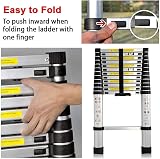 Multibao 3.8M Telescopic Ladder 12.5ft Aluminium 150kg EN131 13 Steps view 7