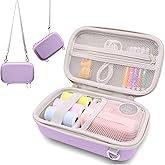 PLEAVEE Instant Print Film Camera Case for Kid Cameras & Digital Video Camera, Hard Storage Holder Organizer Bag Compatible with ESOXOFFORE/Dylanto/Anchioo/MINIBEAR and More (Purple)
