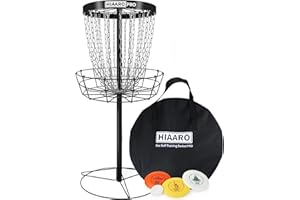 PDGA Approved HIAARO PRO Disc Golf Basket, Portable Disc Golf Target with Heavy Duty 24 Chains, Professional Disc Golf Basket