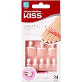 KISS Everlasting, Press On Toenails, Nail Glue Included, 'Limitless', French, Short Size, Squoval Shape, Includes 24 Nails, 2