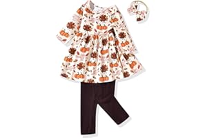 Aalizzwell Toddler Girls Floral Tunic Outfit for Fall Winter