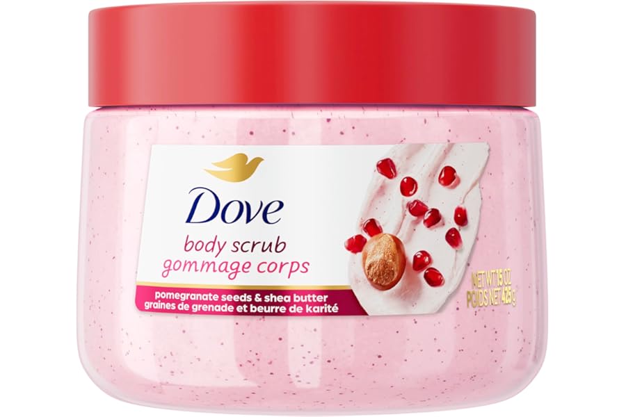 Dove Pomegranate & Shea Butter Body Scrub Exfoliates and Deeply Nourishes for Smooth, Radiant Skin 15 oz