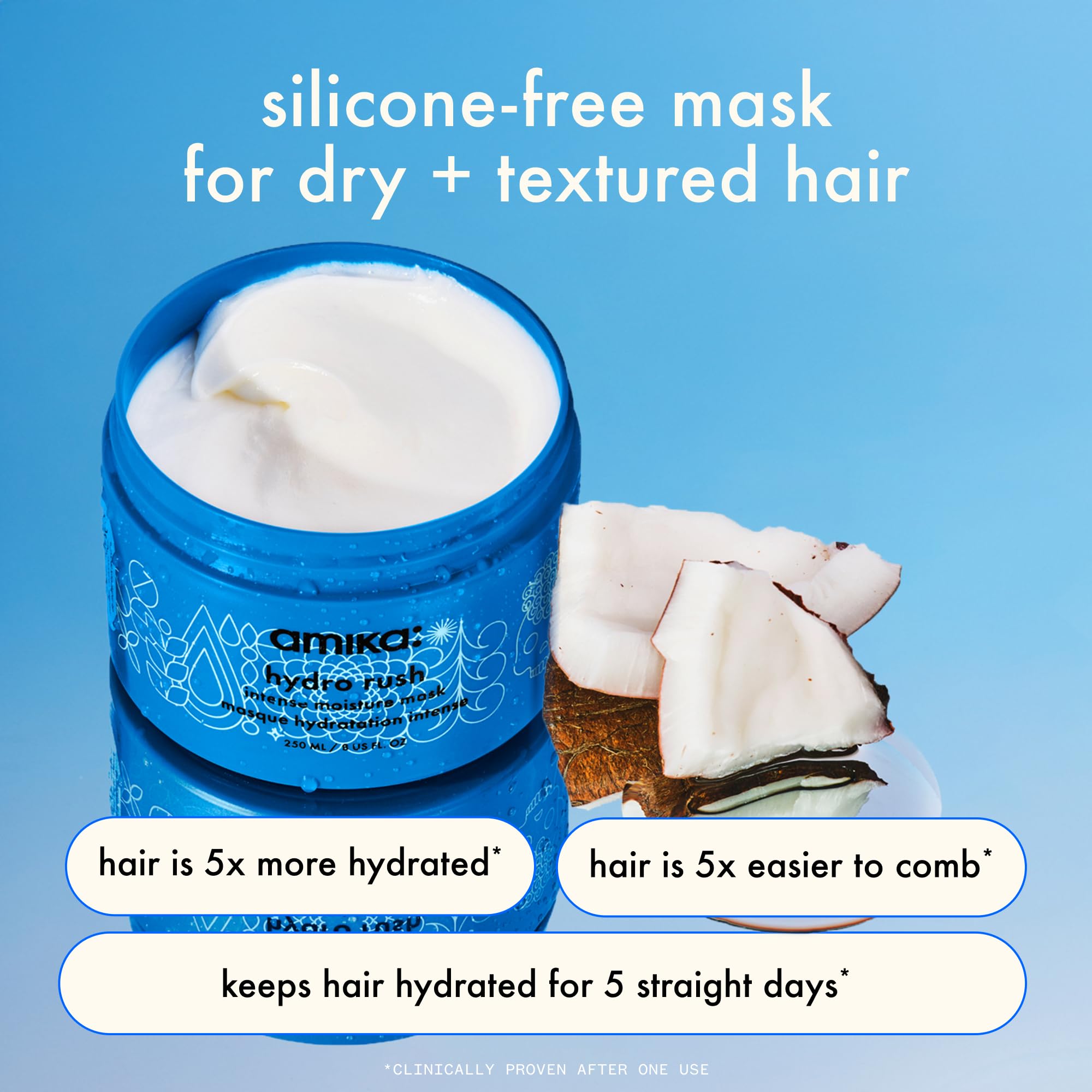 amika hydro rush intense moisture mask with hyaluronic acid