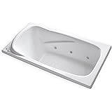 AT7136 - Modern Acrylic Fiberglass Whirlpool Water Massage Bathtub, With 6 Jets - Acrylic Rectangle Tub With Built-in Headrest, Armrest - Deep Relaxing Soak - 71"L x 36"W x 18.5"H