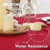 Deconovo Table Cloth 137x274cm Red Water Resistant Oxford Polyester view 5